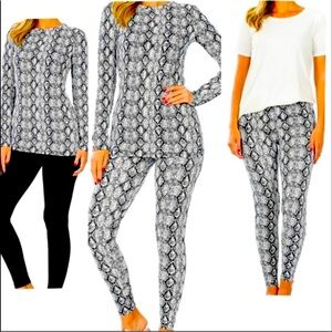 Zenana Python Snake Print Loungewear Set Women Color Black Size L